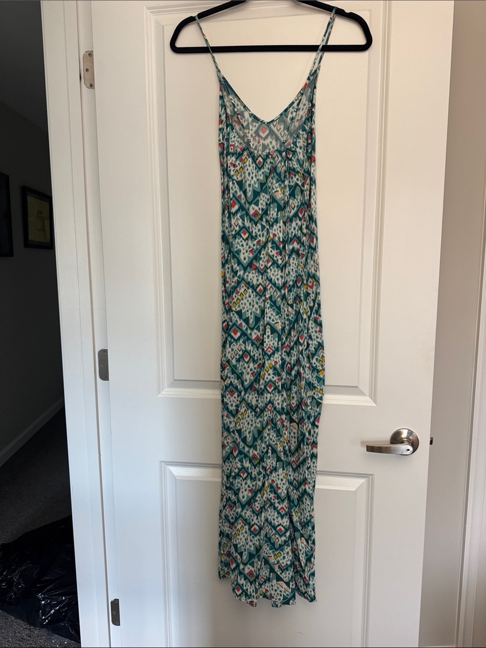 Old Navy Teal, White & Red Printed Maxi Dress - Picture 2 of 5